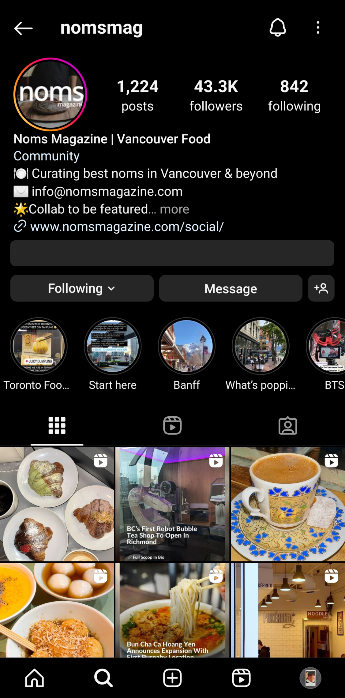 nomsmag instagram page