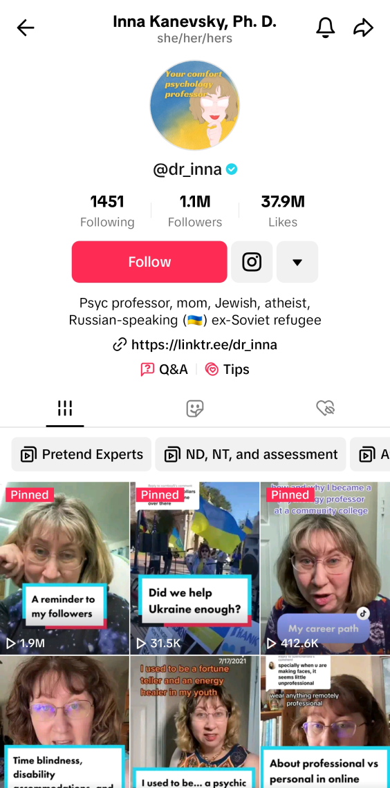 dr inna kaevsky's tiktok page