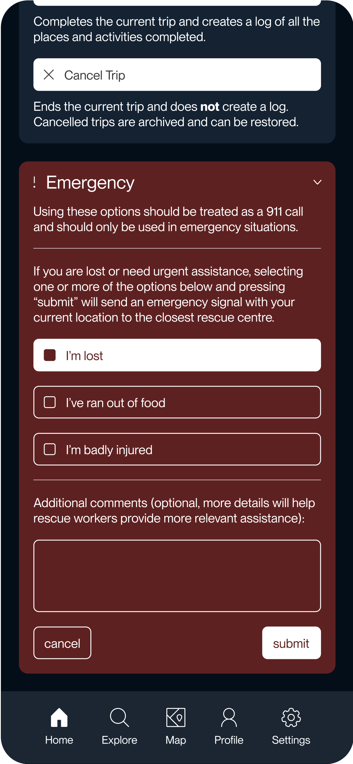 new emergency modal